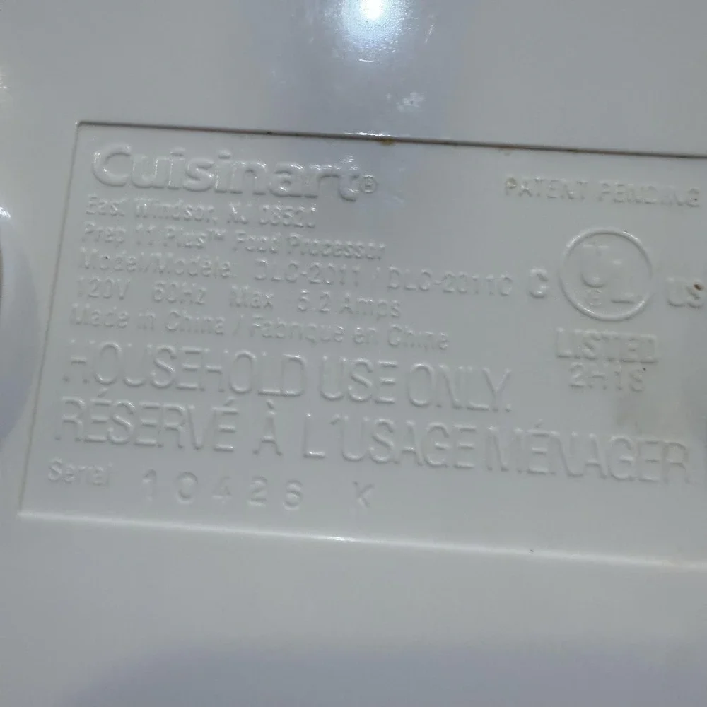 Cuisinart Custom Prep 11 Food Processor‎ Motor Base DLC-2011 Replacement White